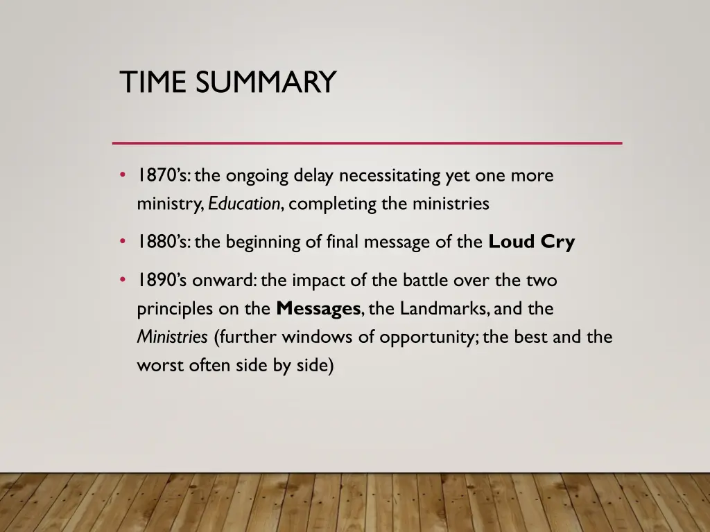 time summary 1