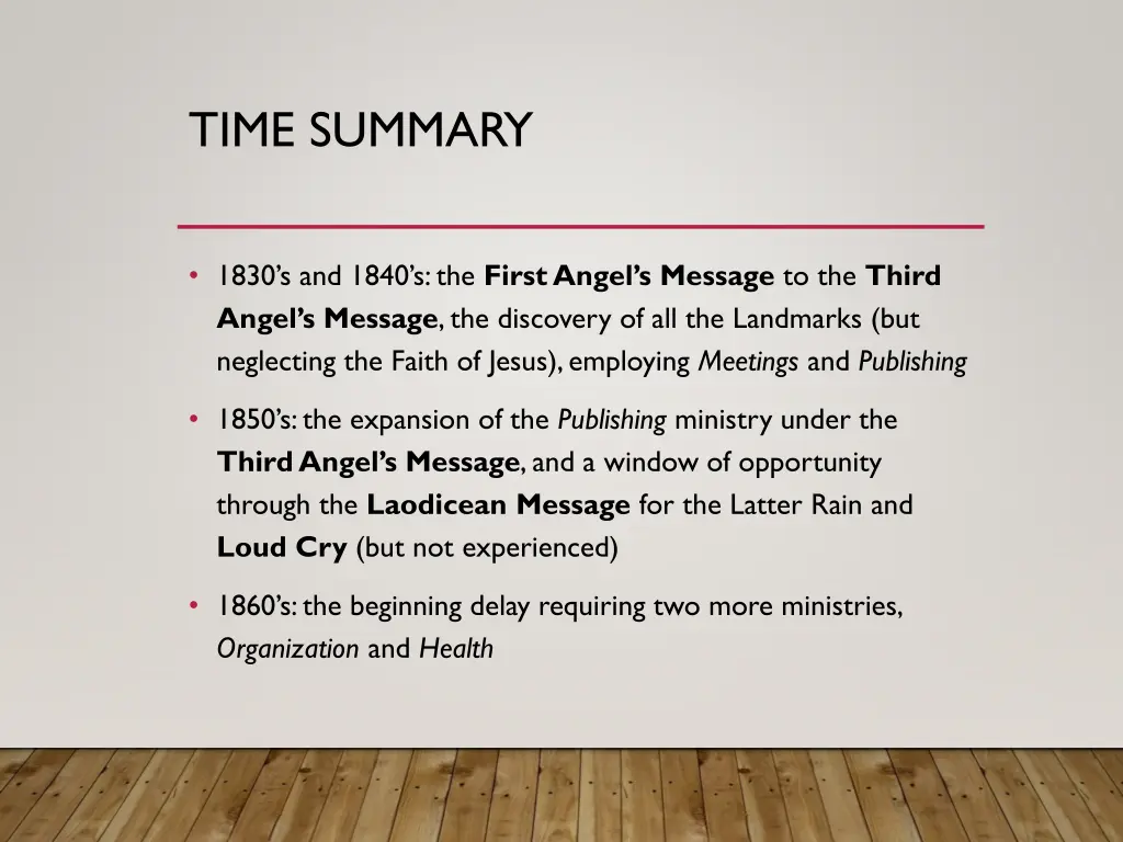 time summary