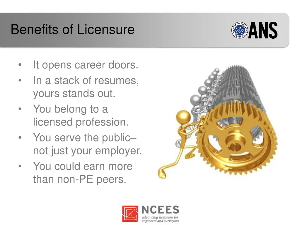 benefits of licensure