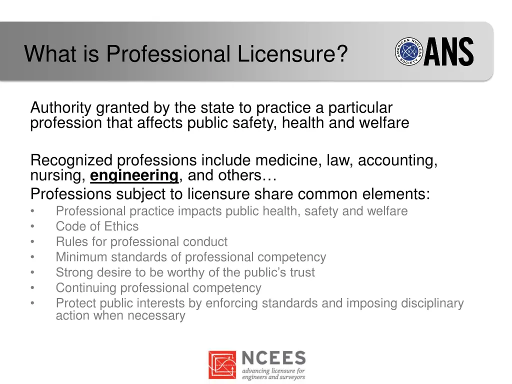 what is professional licensure