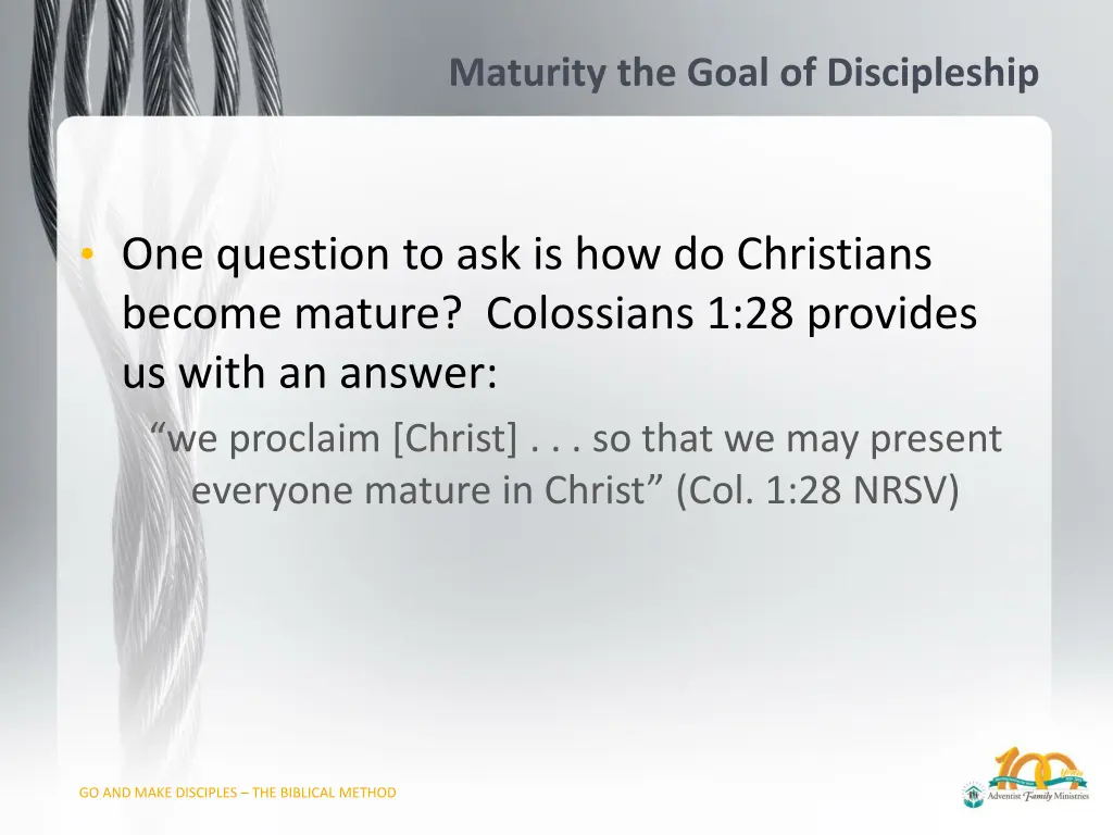 maturity the goal of discipleship