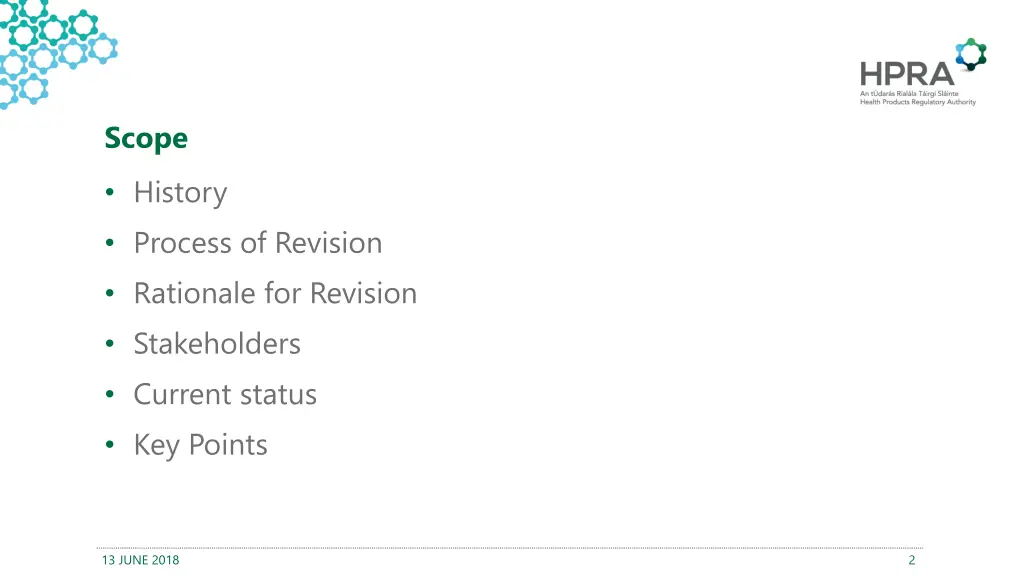 scope history process of revision rationale