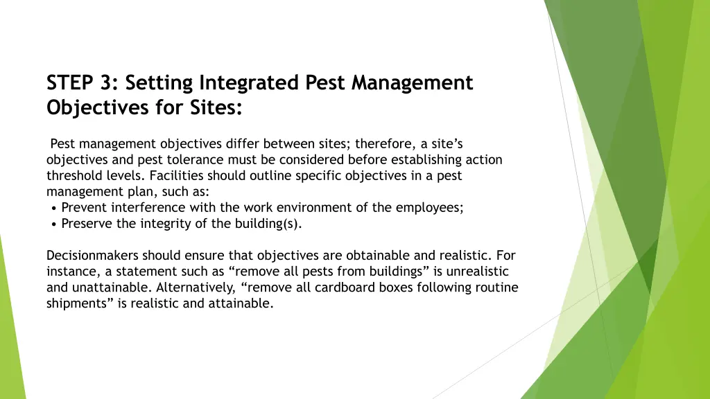 step 3 setting integrated pest management