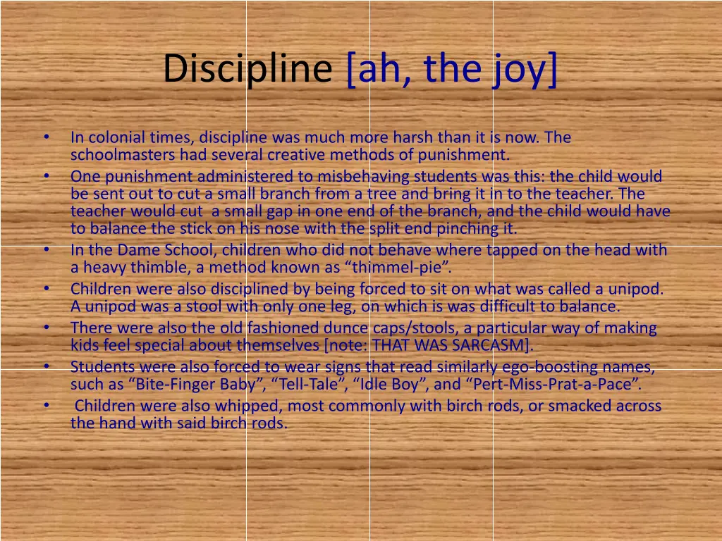 discipline ah the joy