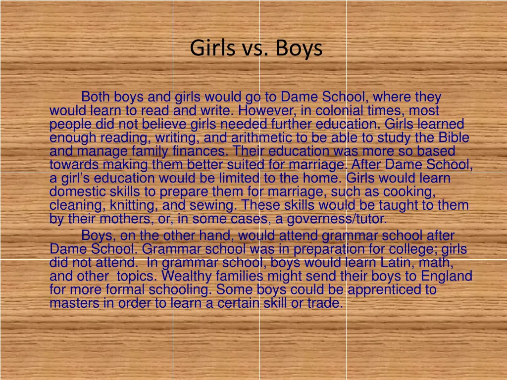 girls vs boys