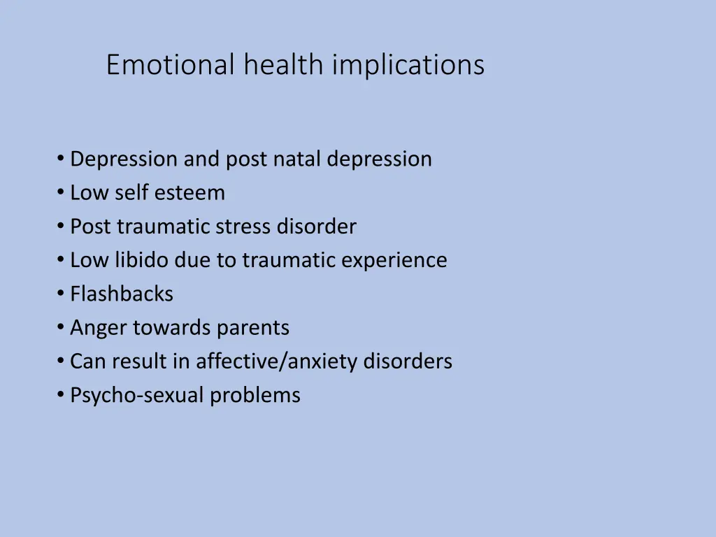 emotional health implications