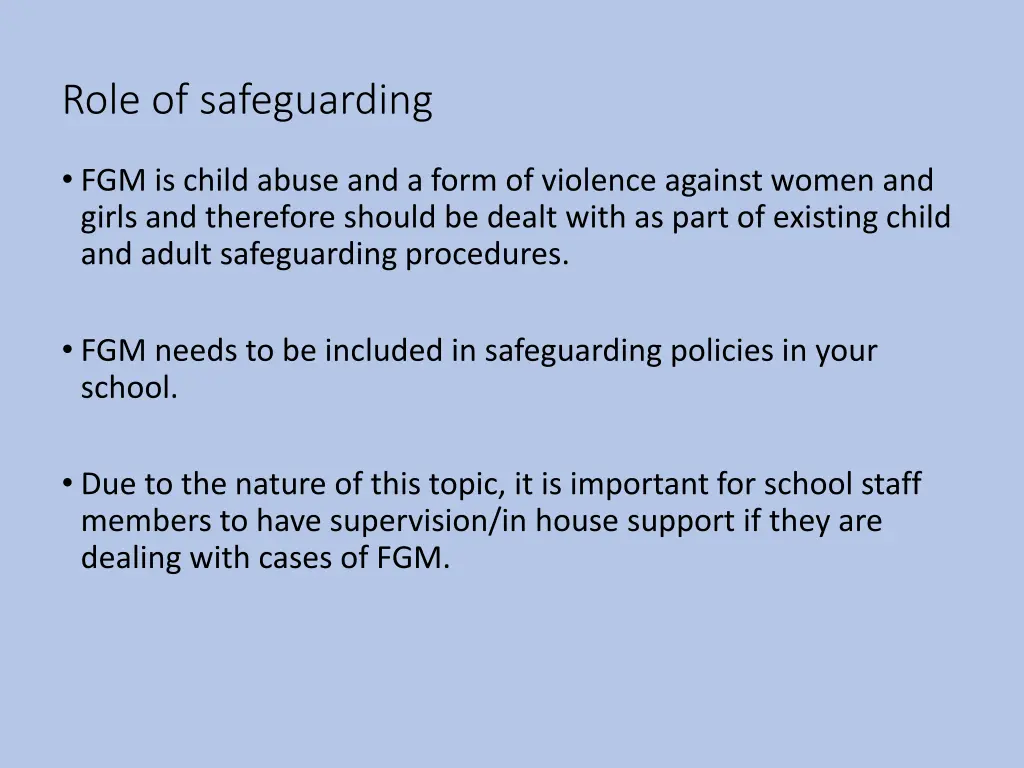 role of safeguarding