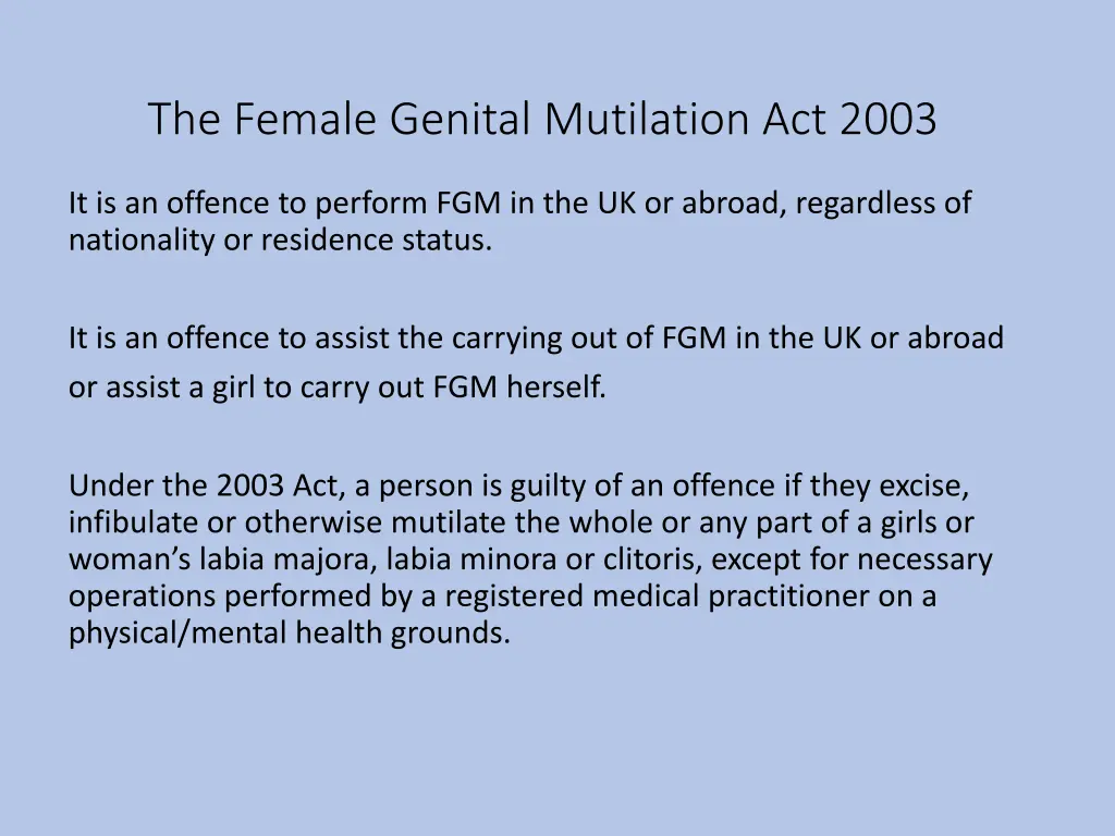 the female genital mutilation act 2003