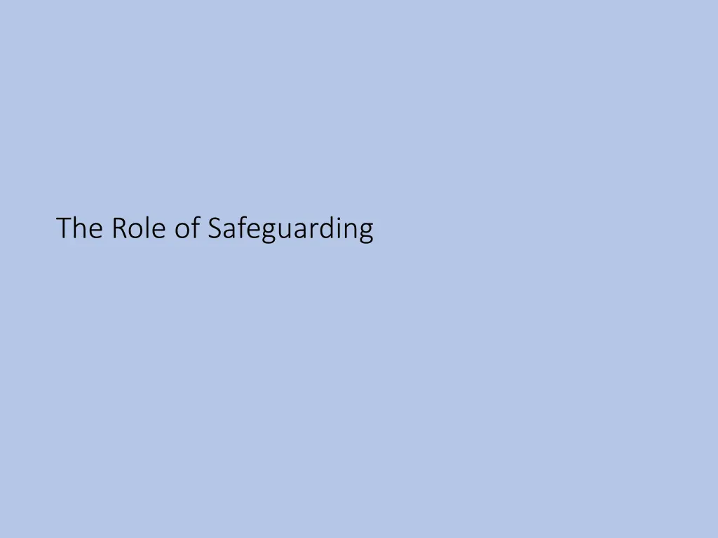 the role of safeguarding