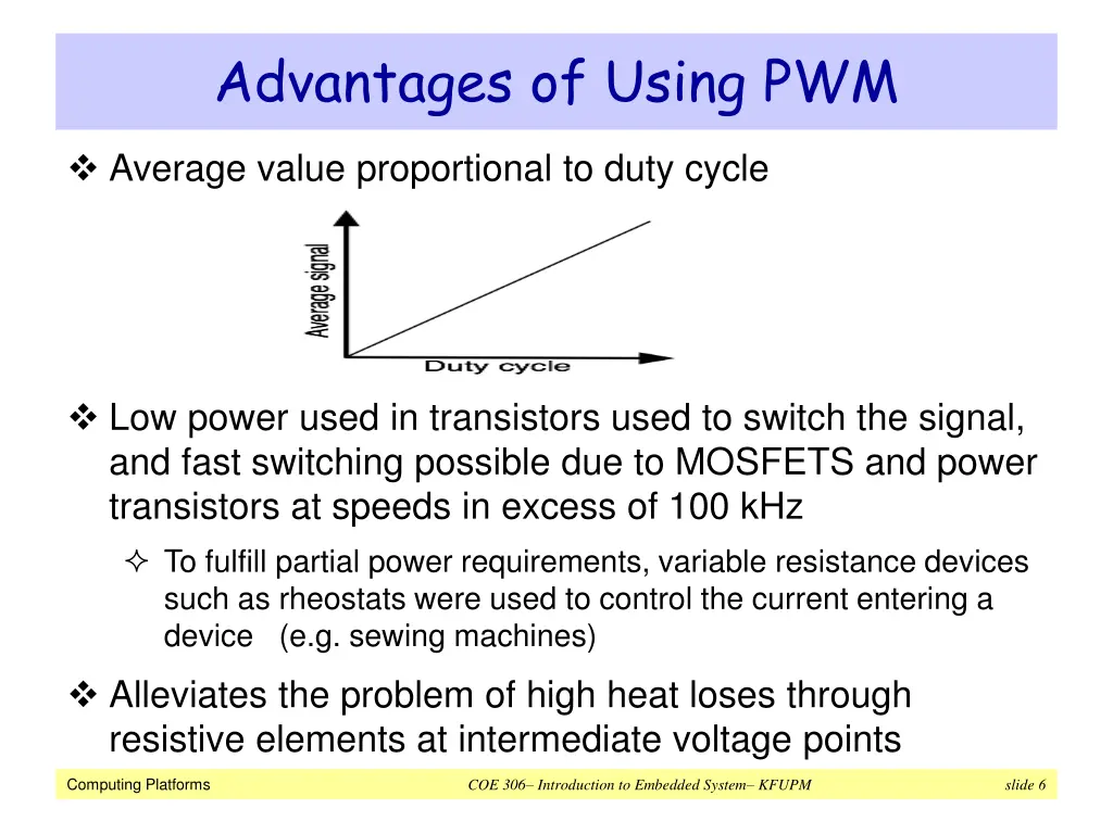 advantages of using pwm