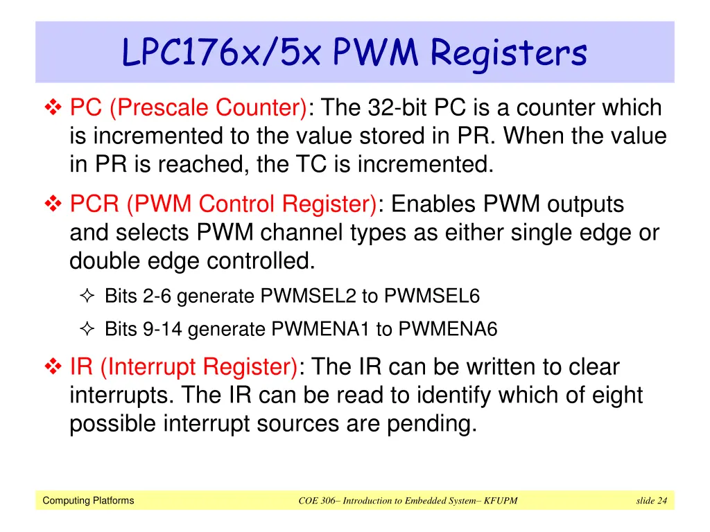 lpc176x 5x pwm registers 1