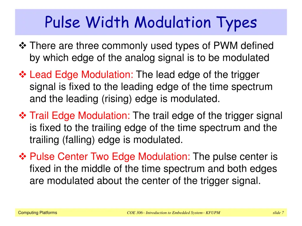 pulse width modulation types