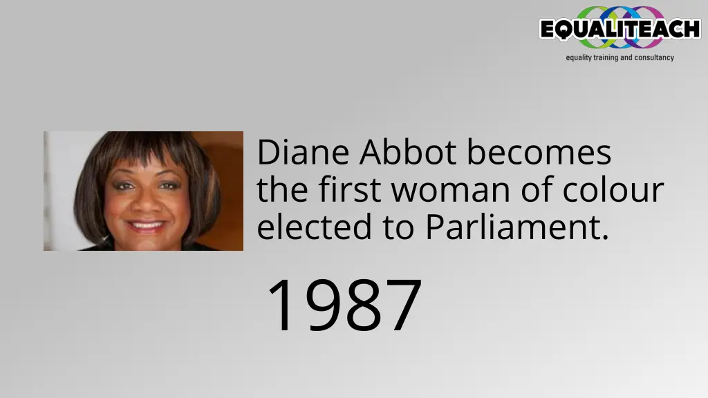 diane abbot becomes the first woman of colour