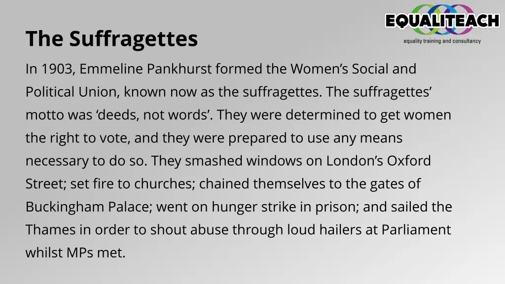 the suffragettes in 1903 emmeline pankhurst