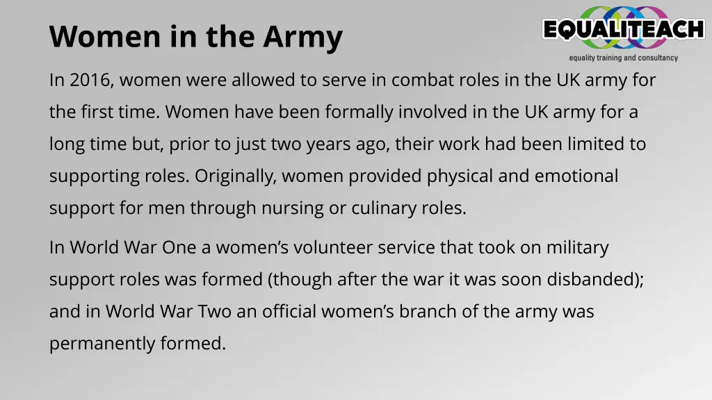 women in the army