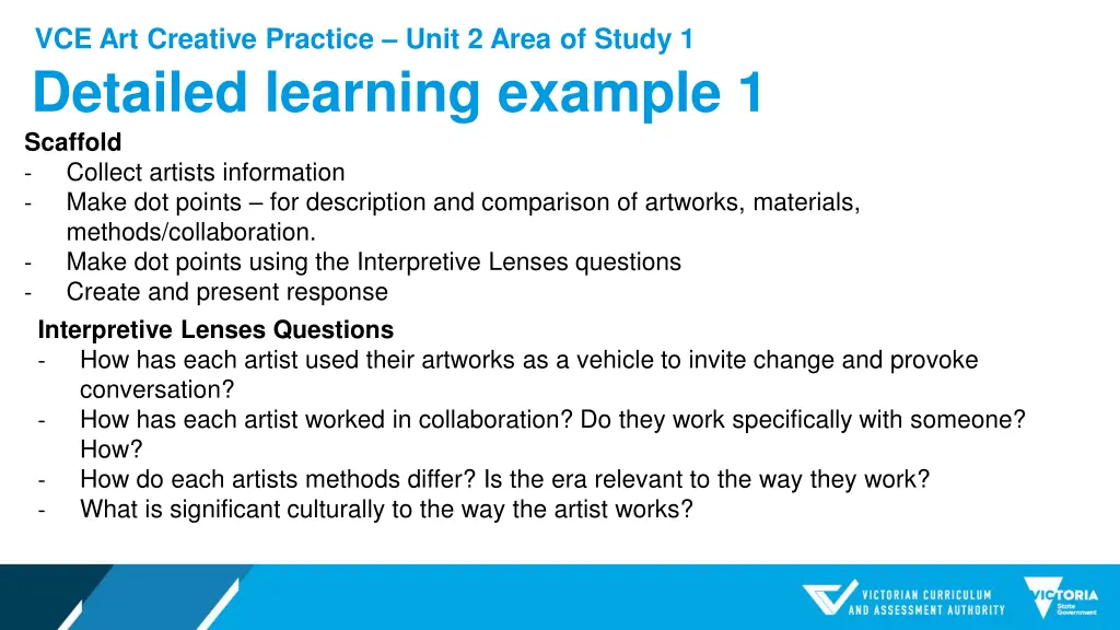 vce art creative practice unit 2 area of study 1 2