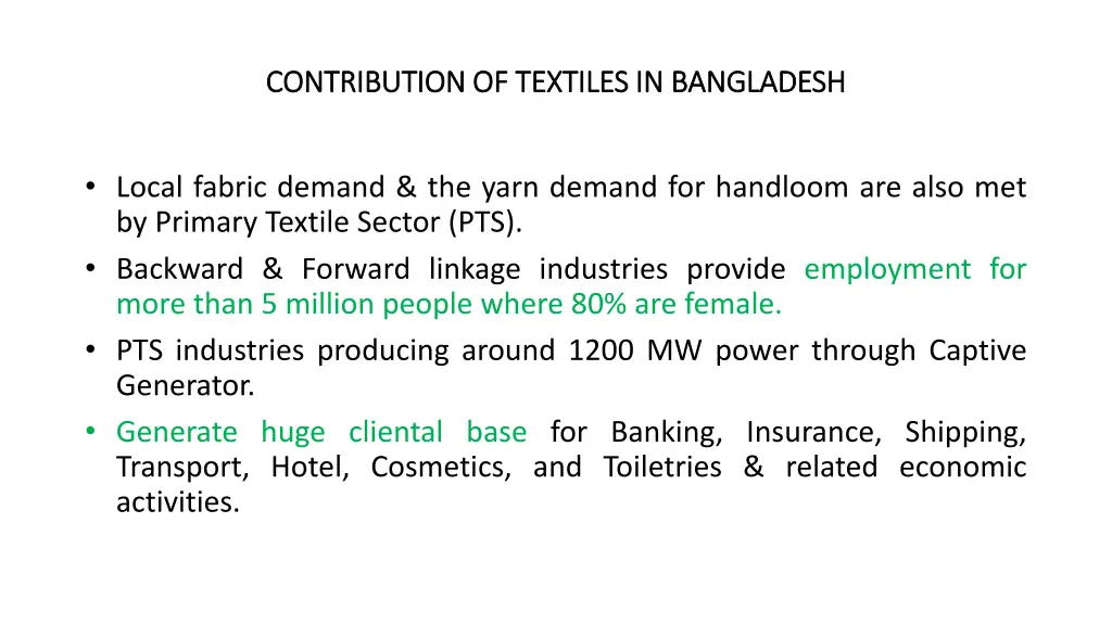 contribution of textiles in bangladesh 1