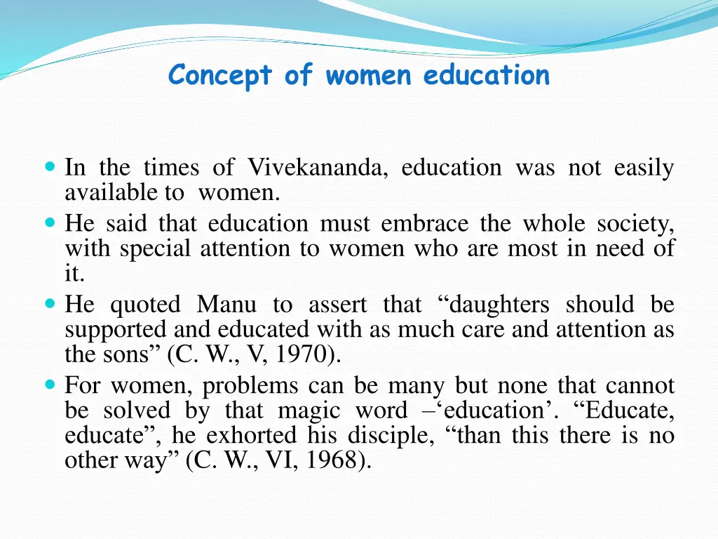 concept of women education