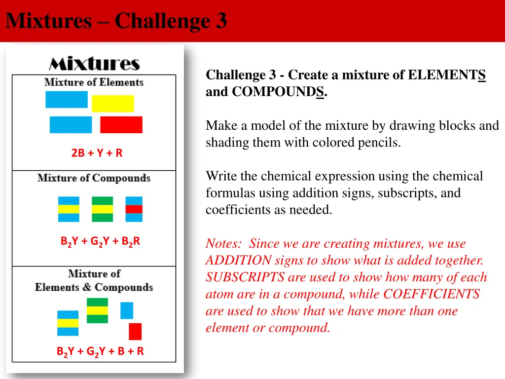 mixtures challenge 3 1