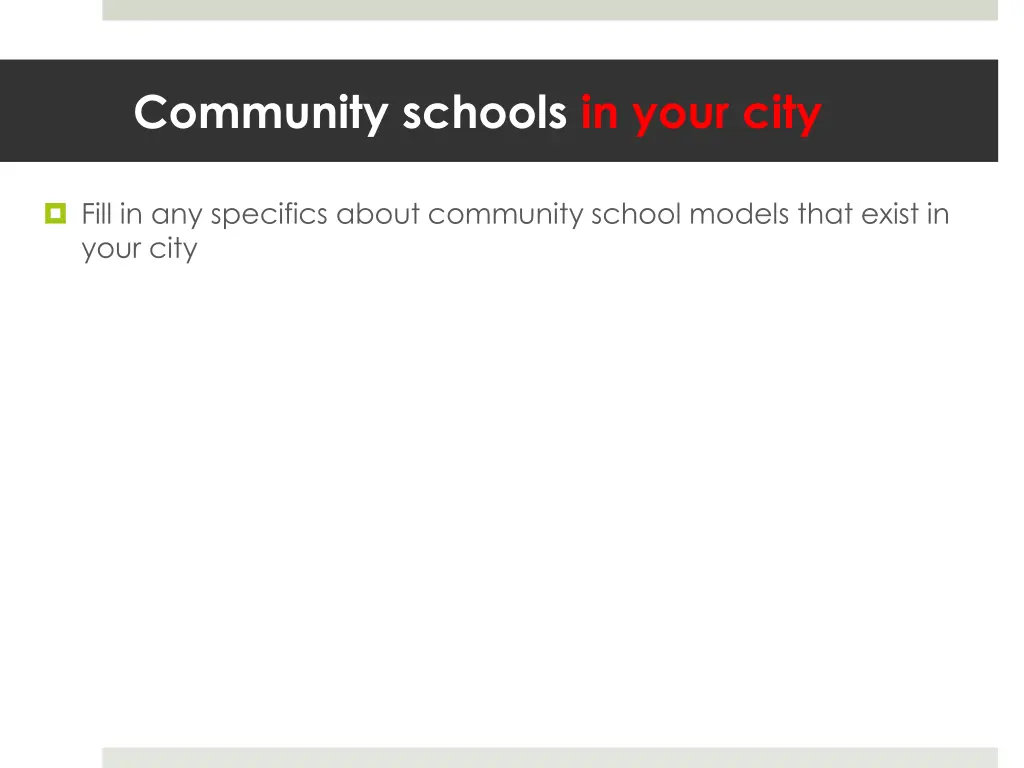 community schools in your city 1