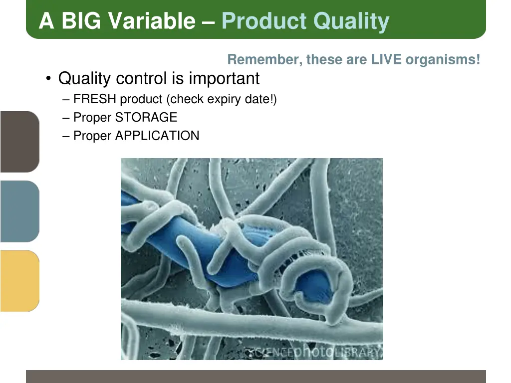 a big variable product quality