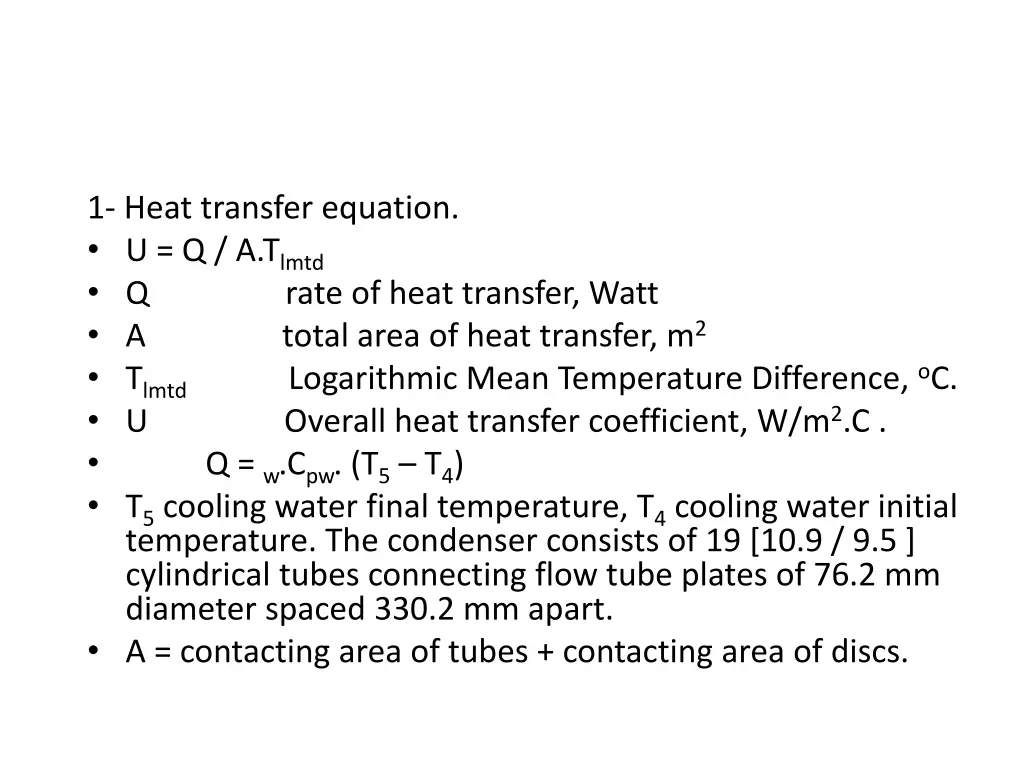 1 heat transfer equation u q a t lmtd q rate