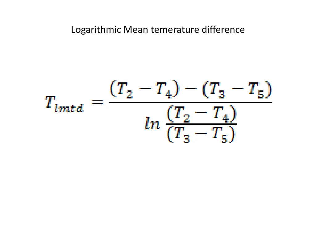 logarithmic mean temerature difference