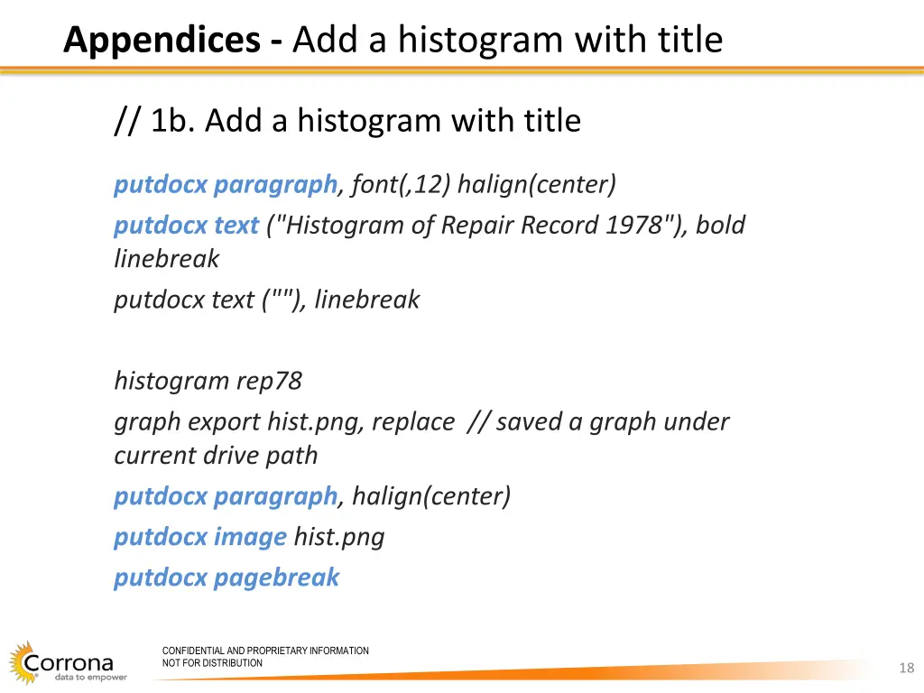 appendices add a histogram with title