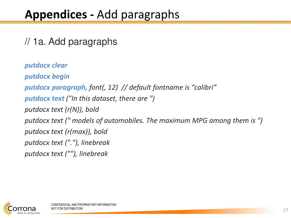 appendices add paragraphs