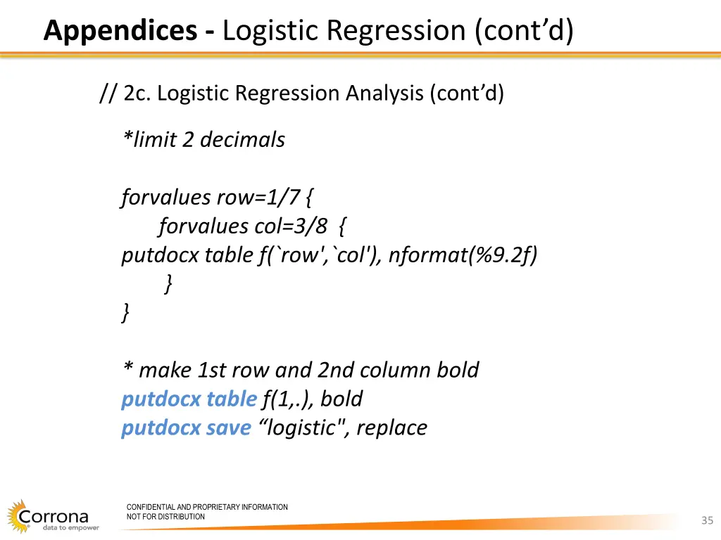 appendices logistic regression cont d 1