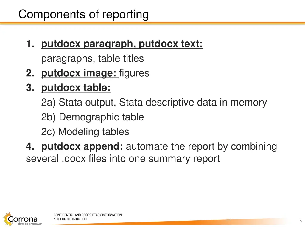 components of reporting