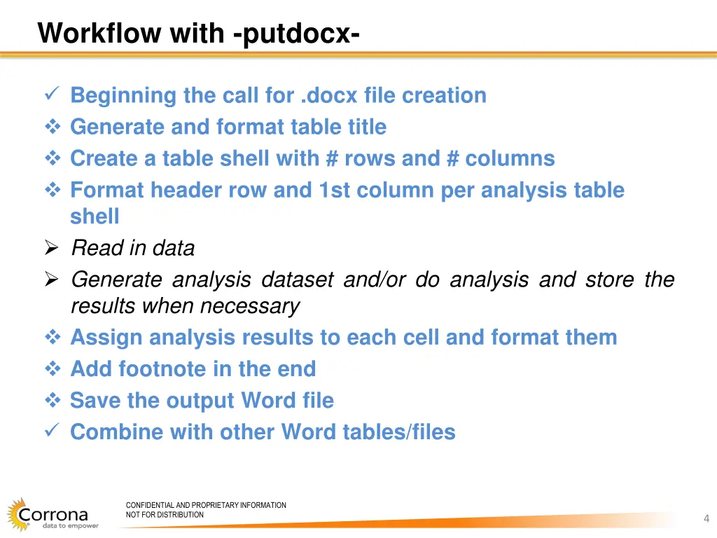 workflow with putdocx