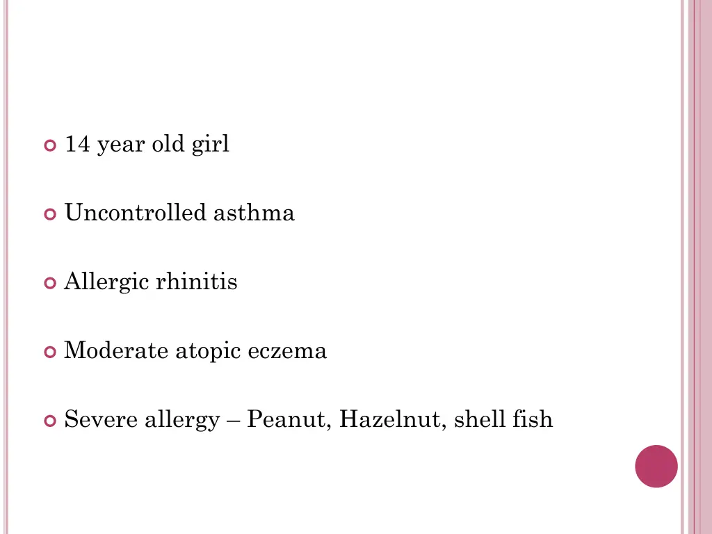 14 year old girl uncontrolled asthma allergic