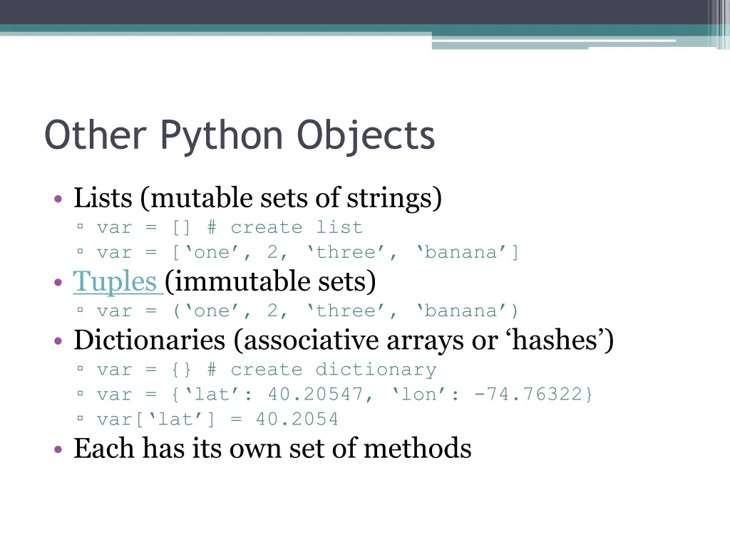 other python objects