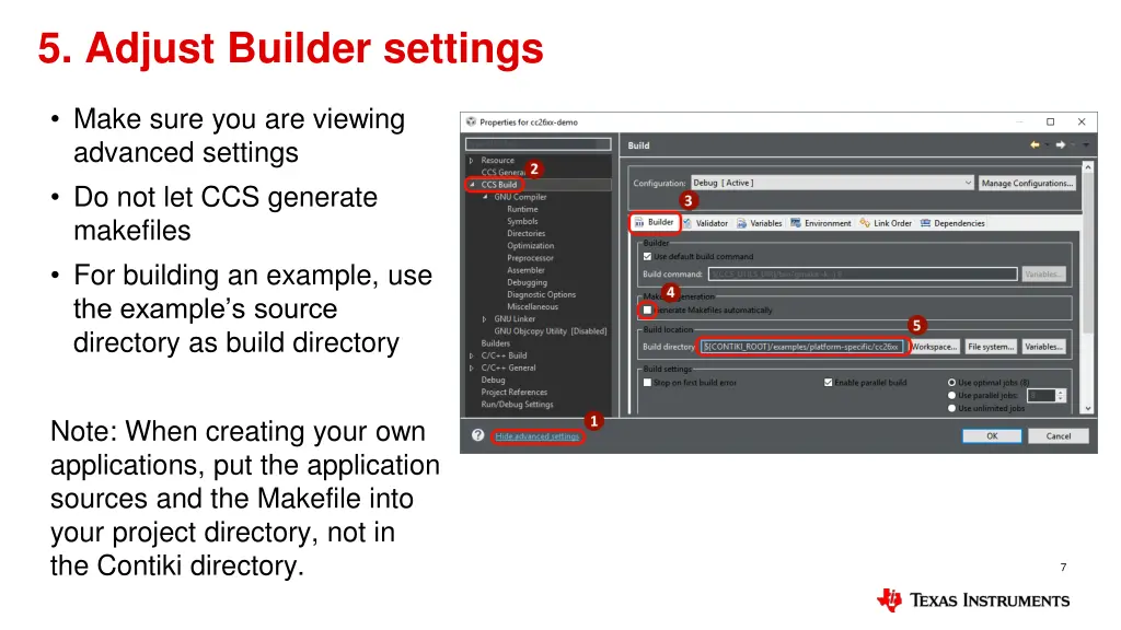 5 adjust builder settings