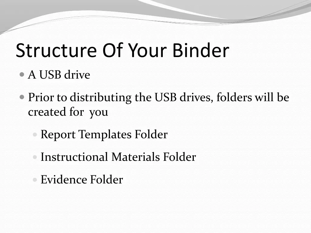 structure of your binder