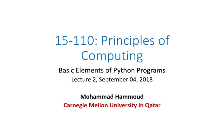 15 110 principles of computing basic elements