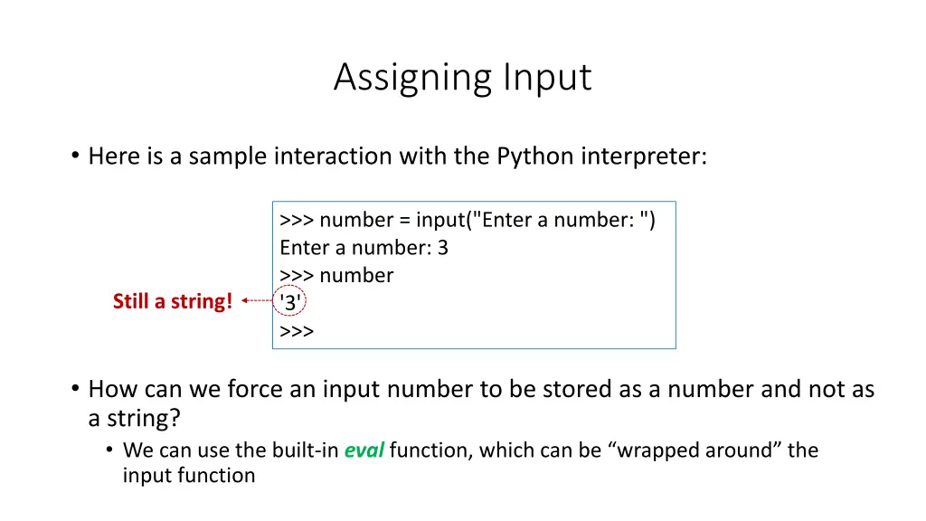 assigning input 2