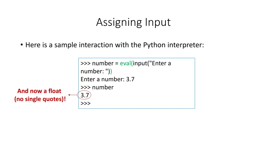 assigning input 4