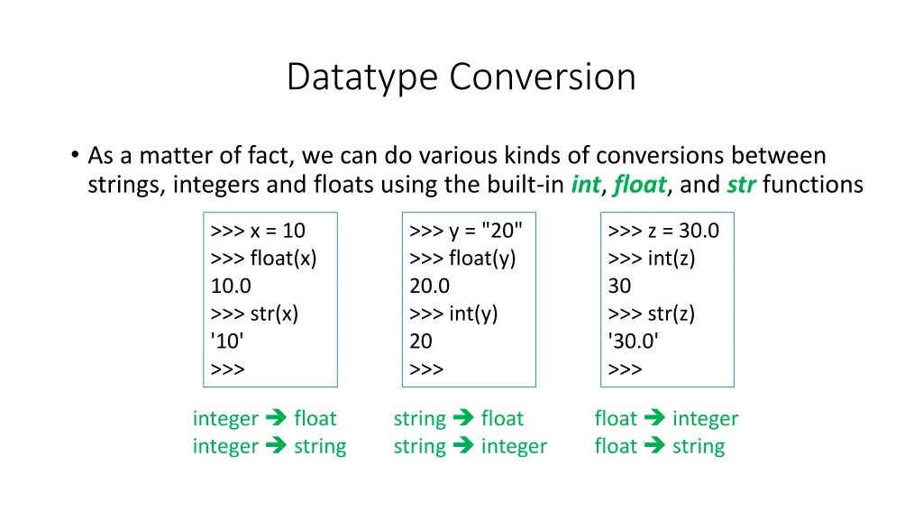 datatype conversion 2