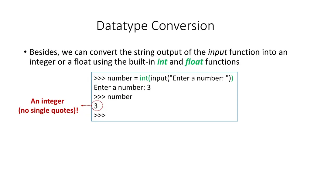 datatype conversion