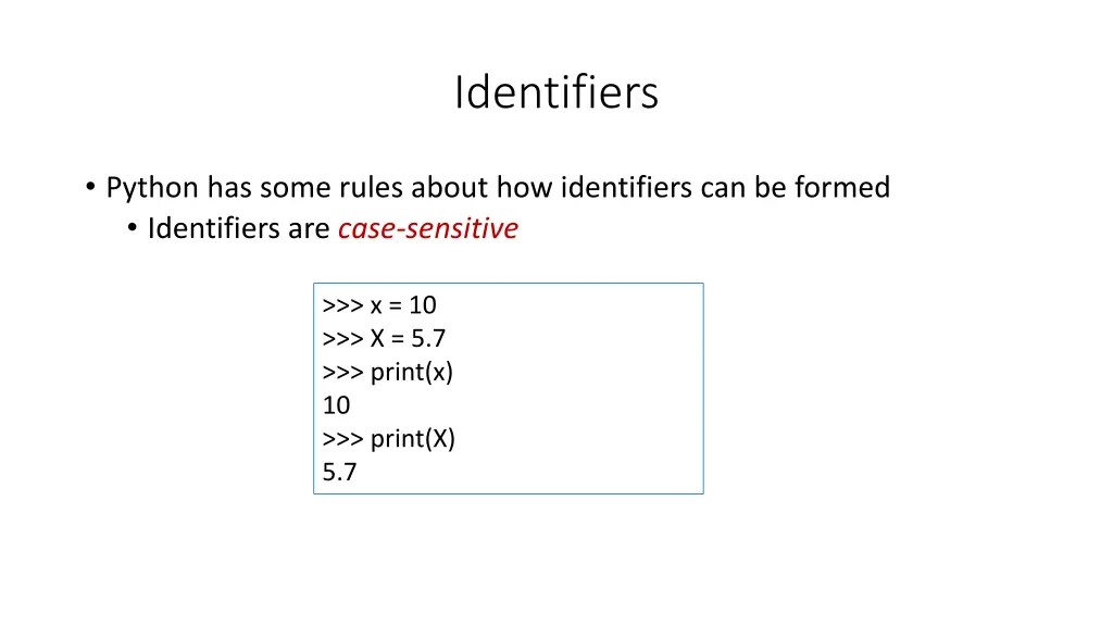 identifiers 1