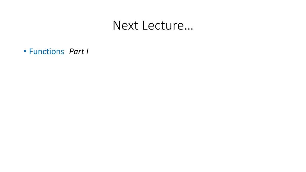 next lecture