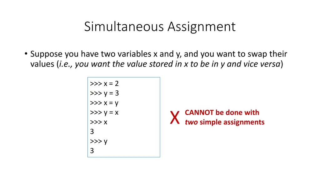 simultaneous assignment 1