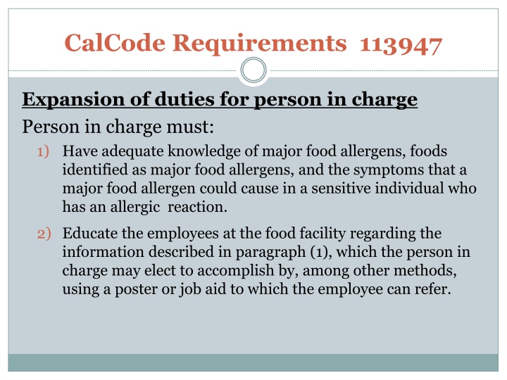 calcode requirements 113947