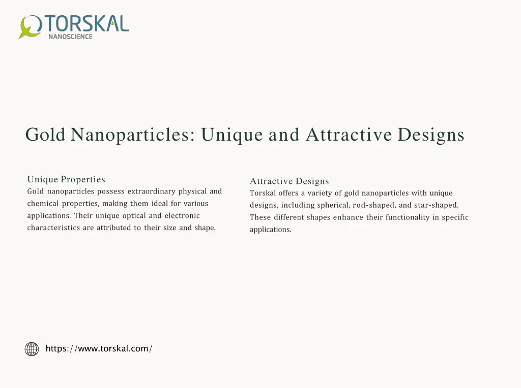 gold nanoparticles unique and attractive designs