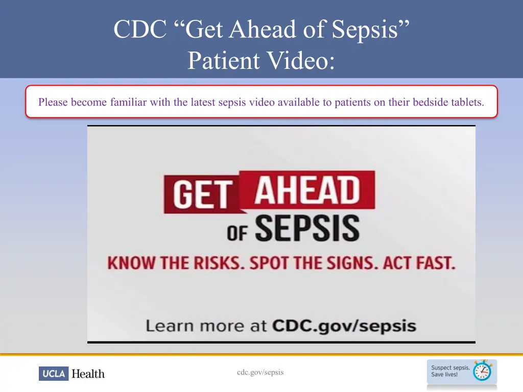 cdc get ahead of sepsis patient video