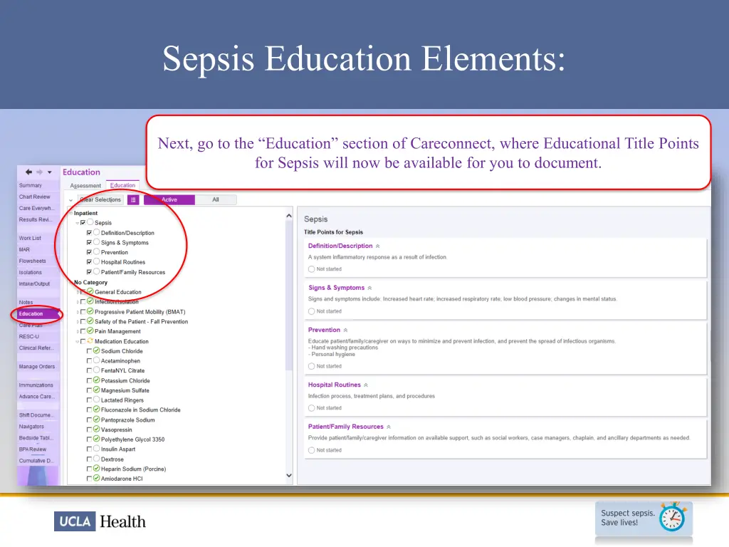 sepsis education elements