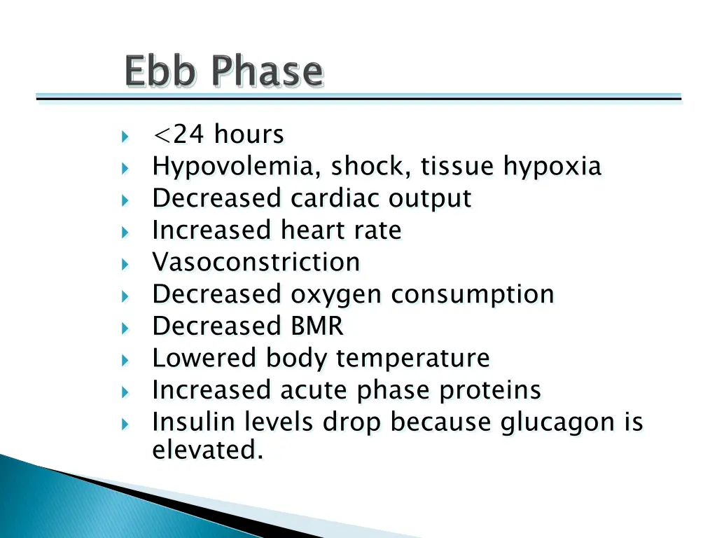 24 hours hypovolemia shock tissue hypoxia