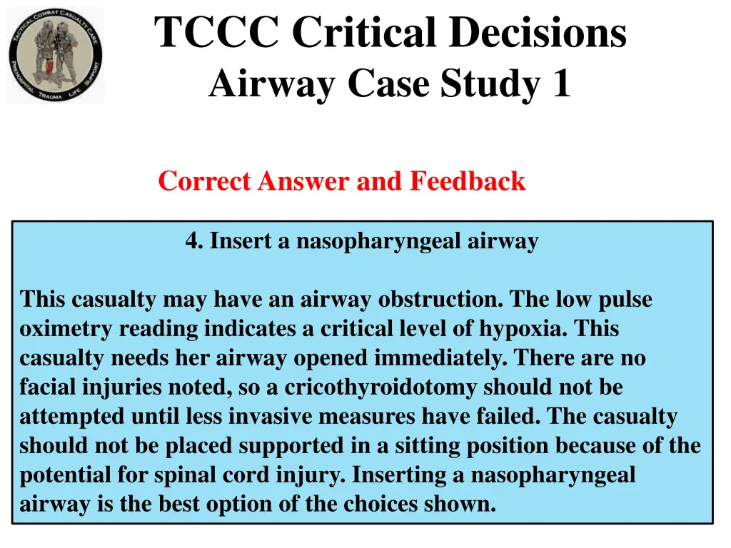 tccc critical decisions airway case study 1 4